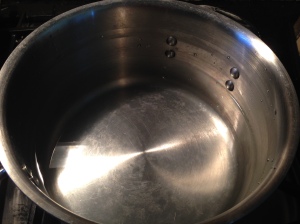 Add 4 Cups water to a big pot and heat to almost boiling