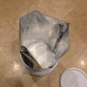 Empty Your Food from it's original packaging into the Mylar Bag.  