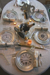 Love the place setting idea, but since we did appetizer only, I made clocks smaller and used them everywhere.
