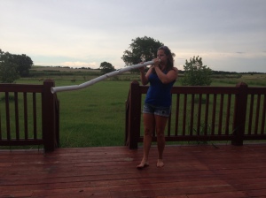 Me blowing my digeridoo...or trying to. I need a lot of practice!
